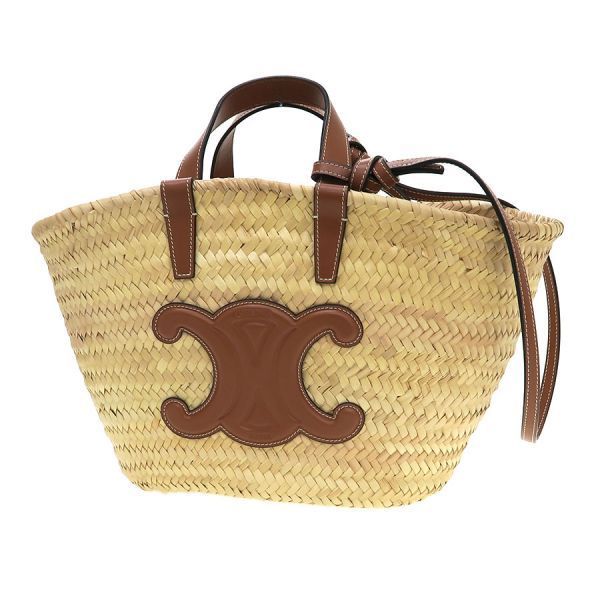 Celine Teen Classic Pannier Raffia&calfskin Messenger