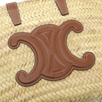 Celine Teen Classic Pannier Raffia&calfskin Messenger — view 4