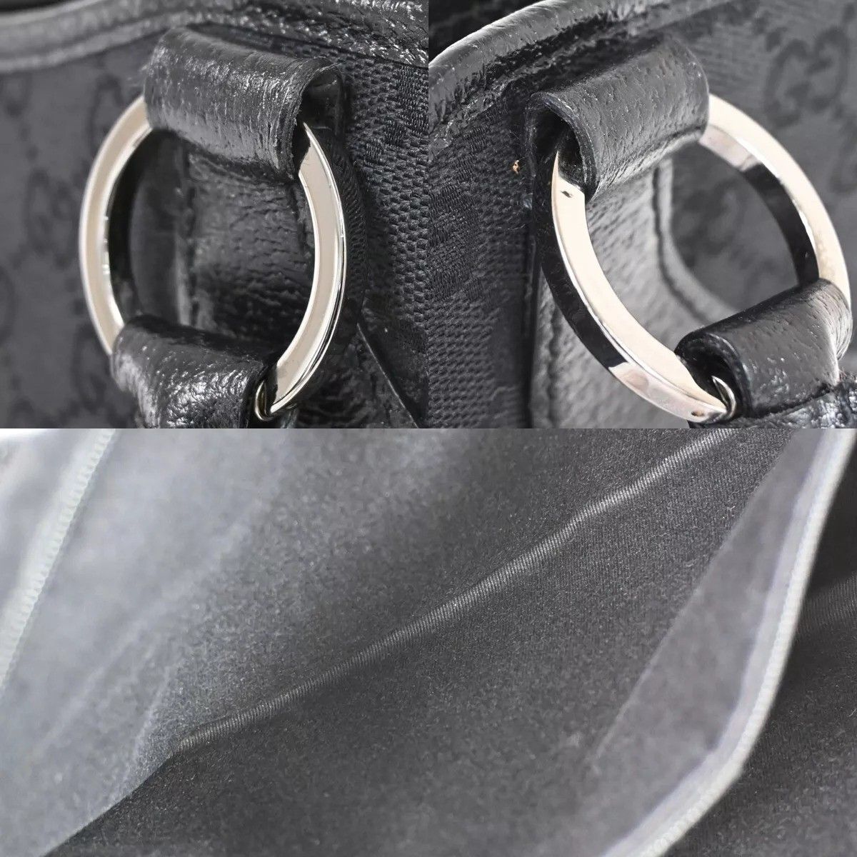 Gucci GG Pattern Tote Canvas Black — view 8