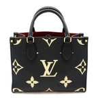Louis Vuitton On The Go PM Monogram Empreinte Handbag Black/beige Pre Owned — view 4