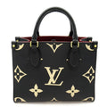 Louis Vuitton On The Go PM Monogram Empreinte Handbag Black/beige Pre Owned