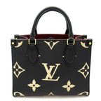 Louis Vuitton On The Go PM Monogram Empreinte Handbag Black/beige Pre Owned