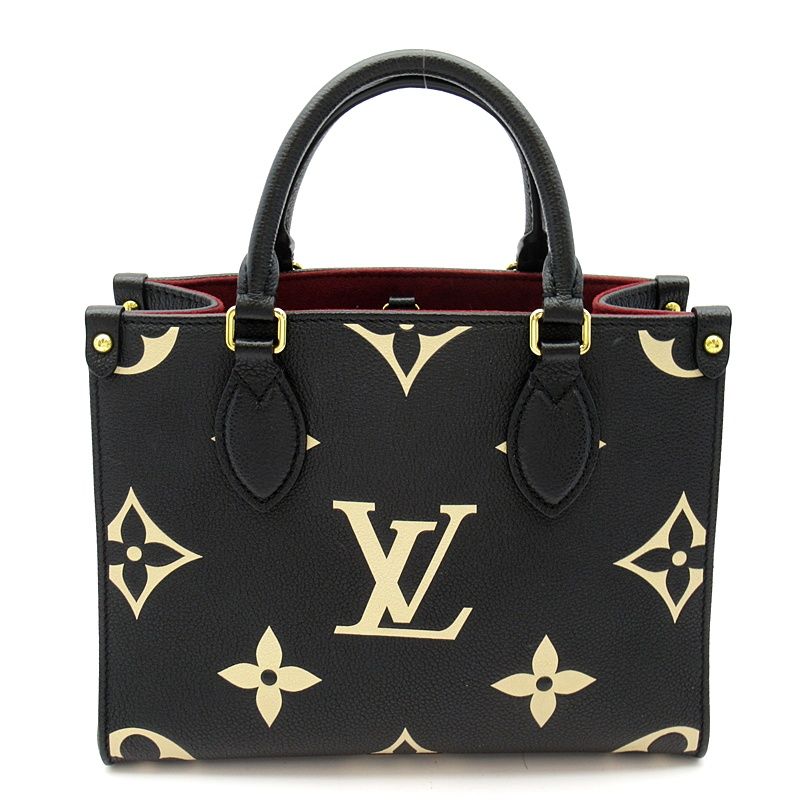 Louis Vuitton On The Go PM Monogram Empreinte Handbag Black/beige Pre Owned