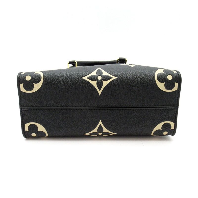Louis Vuitton On The Go PM Monogram Empreinte Handbag Black/beige Pre Owned — view 6