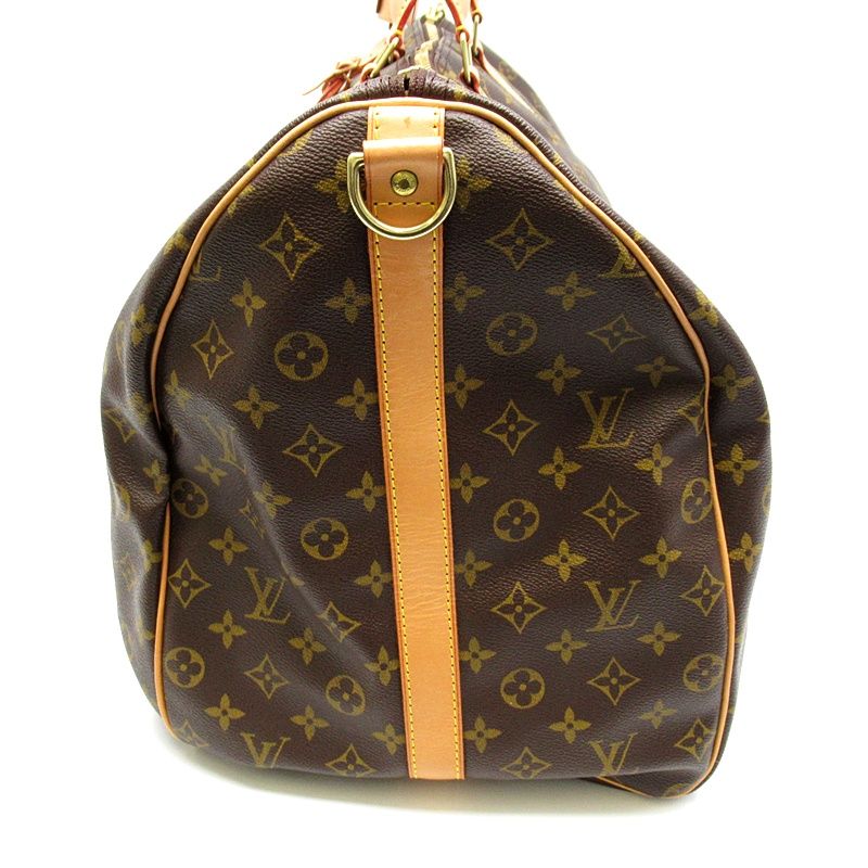 Louis Vuitton Keepall Bandouliere 60 Monogram Boston Bag Brown — view 3