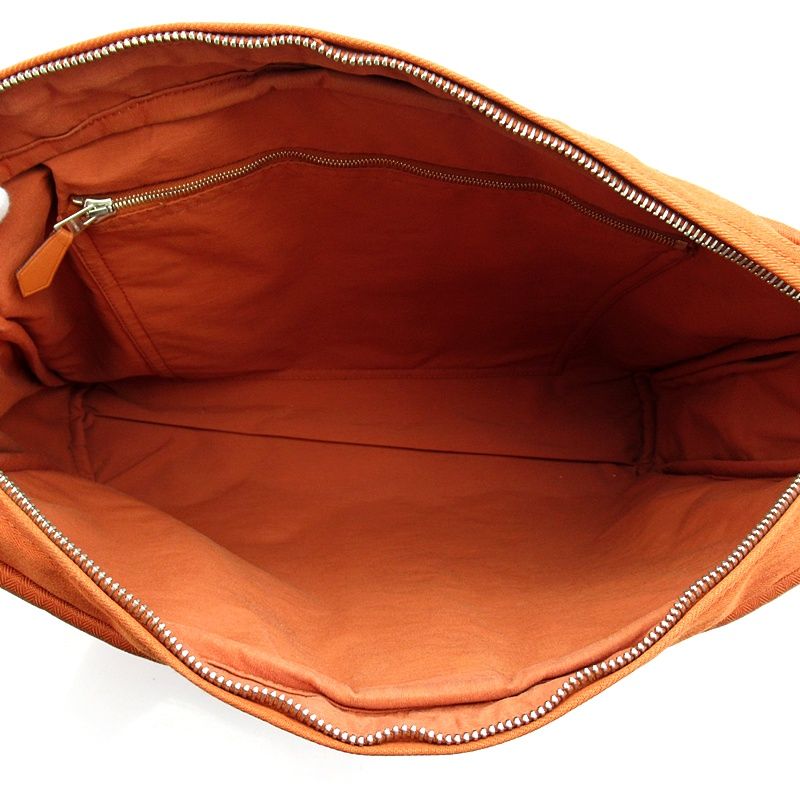 Hermes Acapulco Bass Toile de Jouy Blanc Vogue Shoulder Bag Brick — view 7