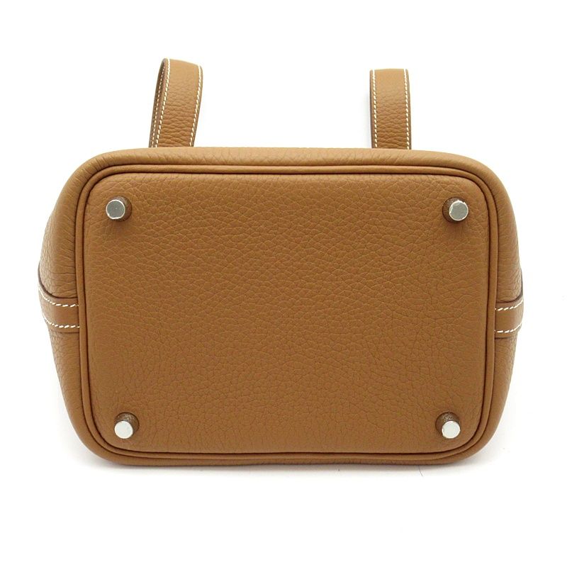 Hermes Picotin Lock PM Taurillon Clemence Handbag Gold — view 6