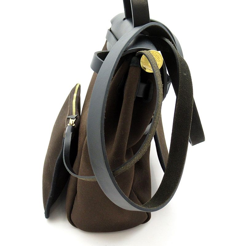 Hermes Herbag Zip PM Toile D'officier Box Calf Backpack Black Brown — view 2