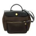 Hermes Herbag Zip PM Toile D'officier Box Calf Backpack Black Brown