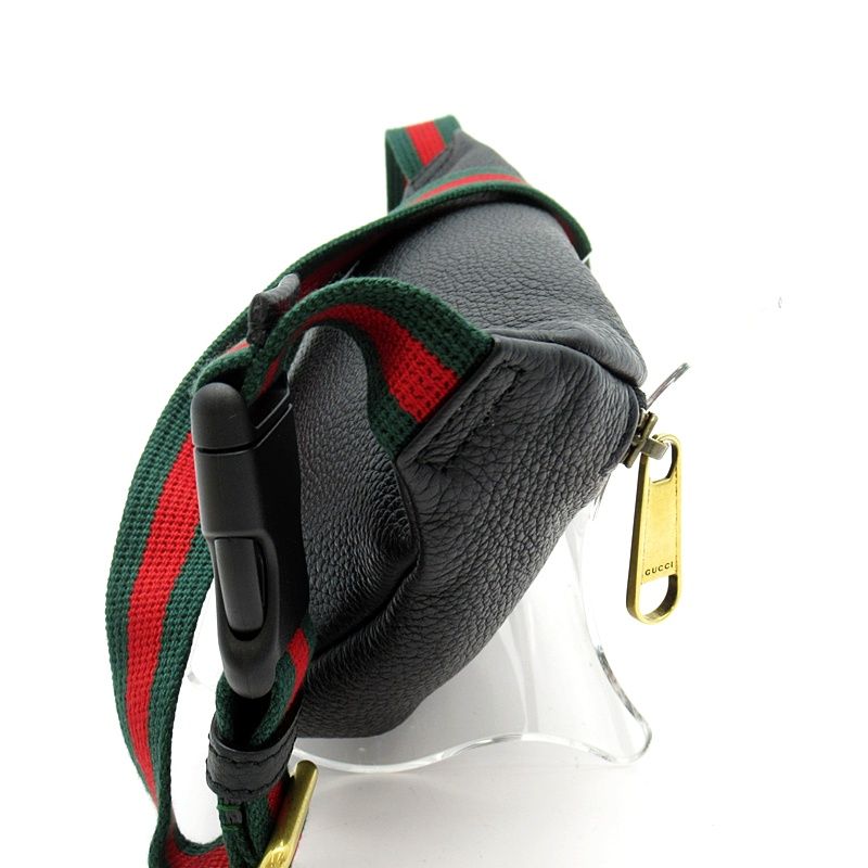Gucci Logo Printed Small Belt Bag Leather Black — view 5