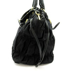 Prada Gather 2-Way Handbag Nylon Black — view 5