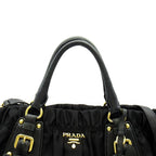 Prada Gather 2-Way Handbag Nylon Black — view 2