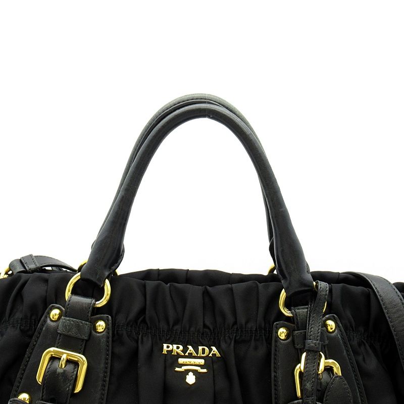 Prada Gather 2-Way Handbag Nylon Black — view 2