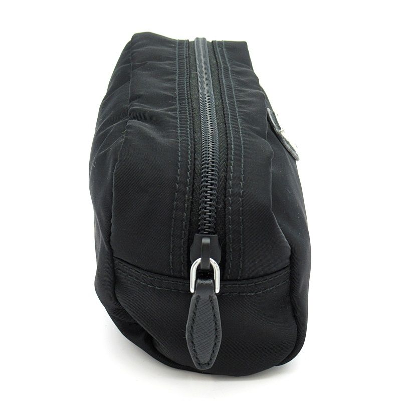 Prada Cosmetic Pouch Nylon Bags Black — view 4