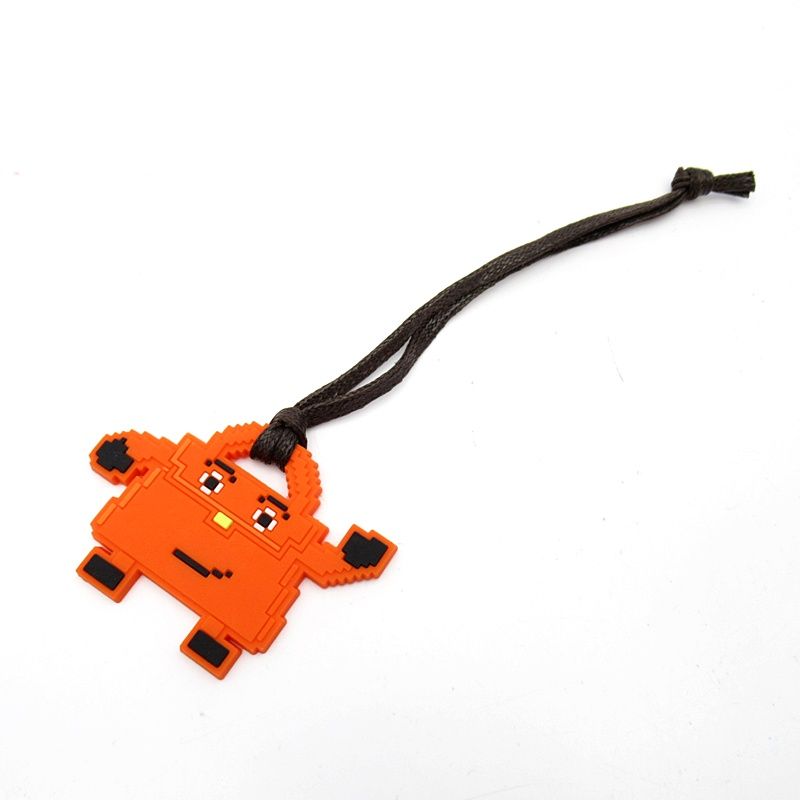 Hermes K-tall la Raba Charm Orange Keychain
