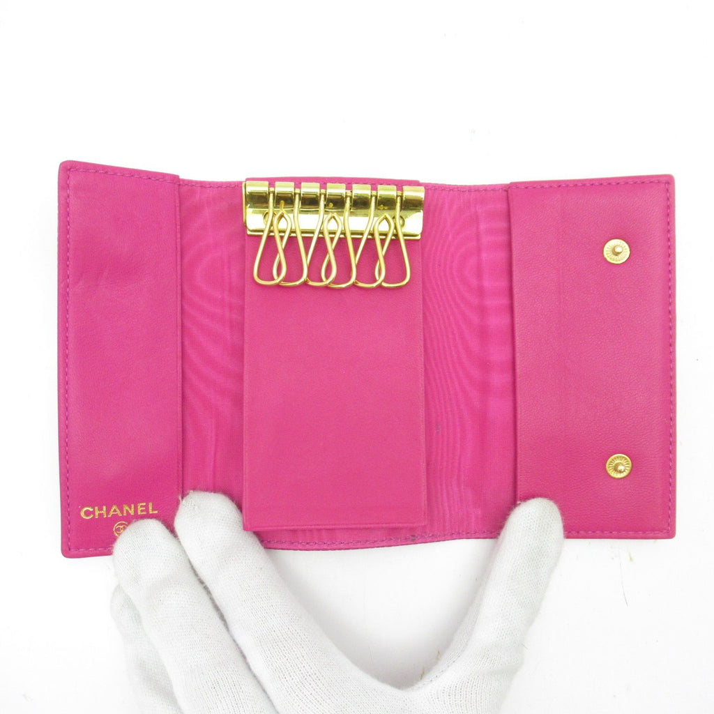 Chanel Key Case 6 Caviar Leather Pink Key Holder — view 3