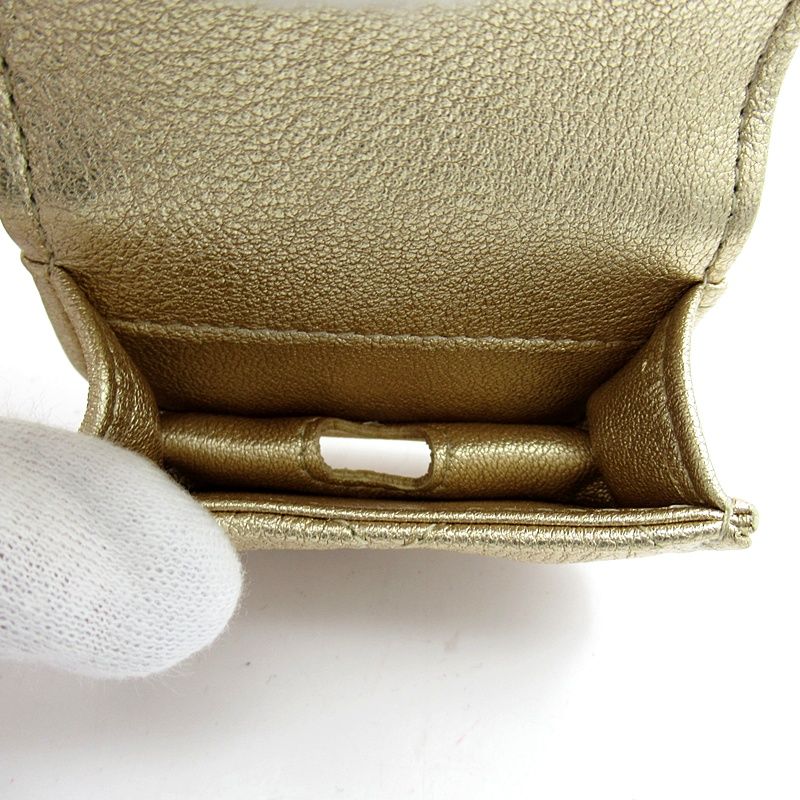 Chanel Quilted Coin Case Airpods Lambskin Gold — view 3