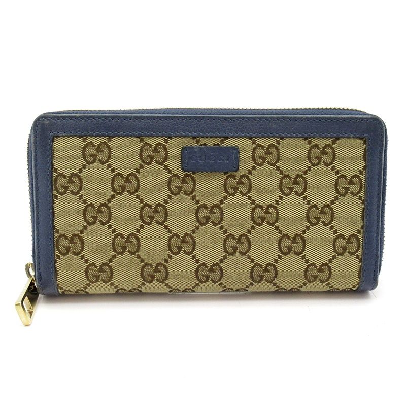 Gucci Full Zip Wallet GG Canvas Beige
