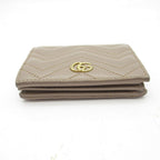 Gucci Double Card Case Wallet Aafax Quilted Nappa Leather Pink — view 3
