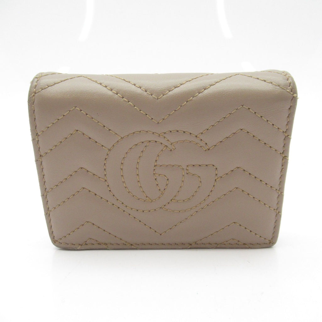Gucci Double Card Case Wallet Aafax Quilted Nappa Leather Pink — view 2