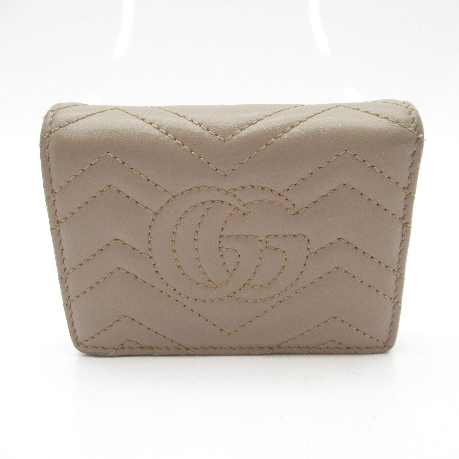 Gucci Double Card Case Wallet Aafax Quilted Nappa Leather Pink — view 2
