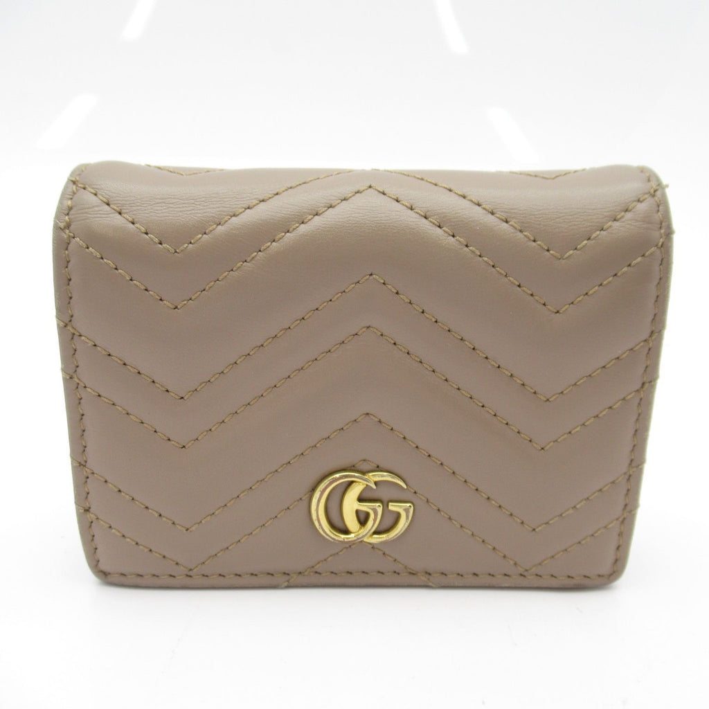 Gucci Double Card Case Wallet Aafax Quilted Nappa Leather Pink