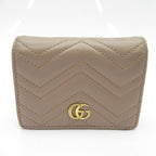 Gucci Double Card Case Wallet Aafax Quilted Nappa Leather Pink