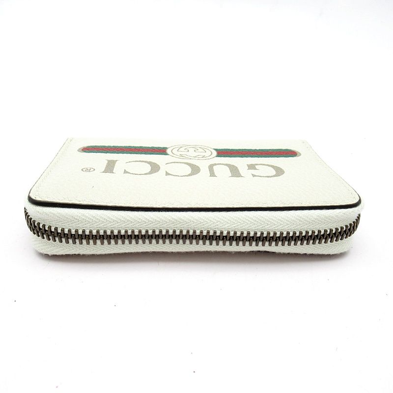 Gucci Print Card Coin Case Leather White — view 3