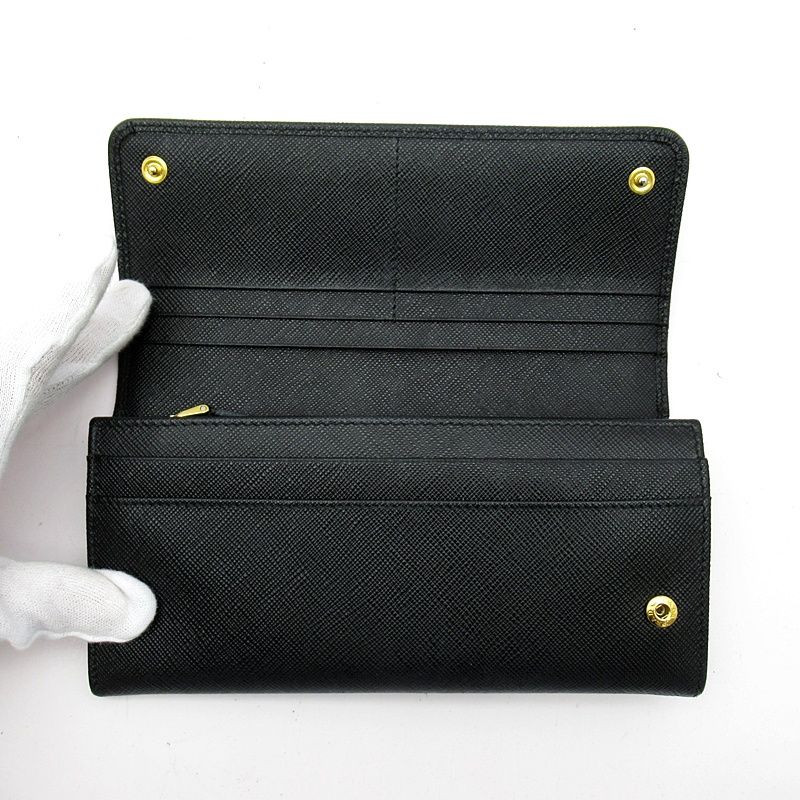 Prada Fiocco Wallet Saffiano Black — view 6