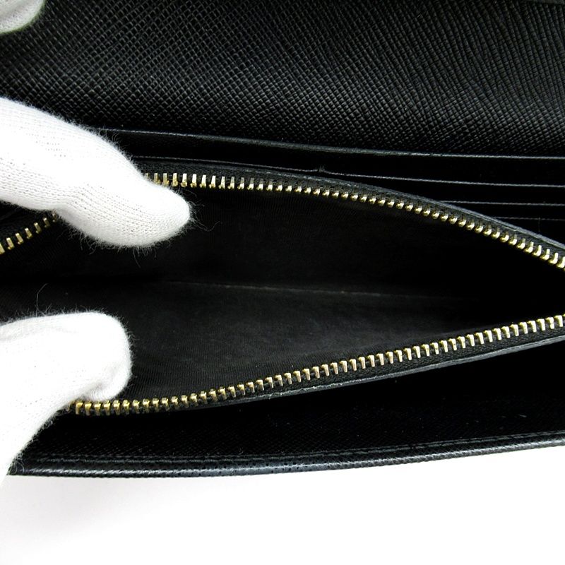 Prada Fiocco Wallet Saffiano Black — view 5