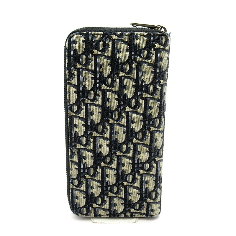 Dior Vertical Long Zip Wallet Oblique Jacquard Black — view 2
