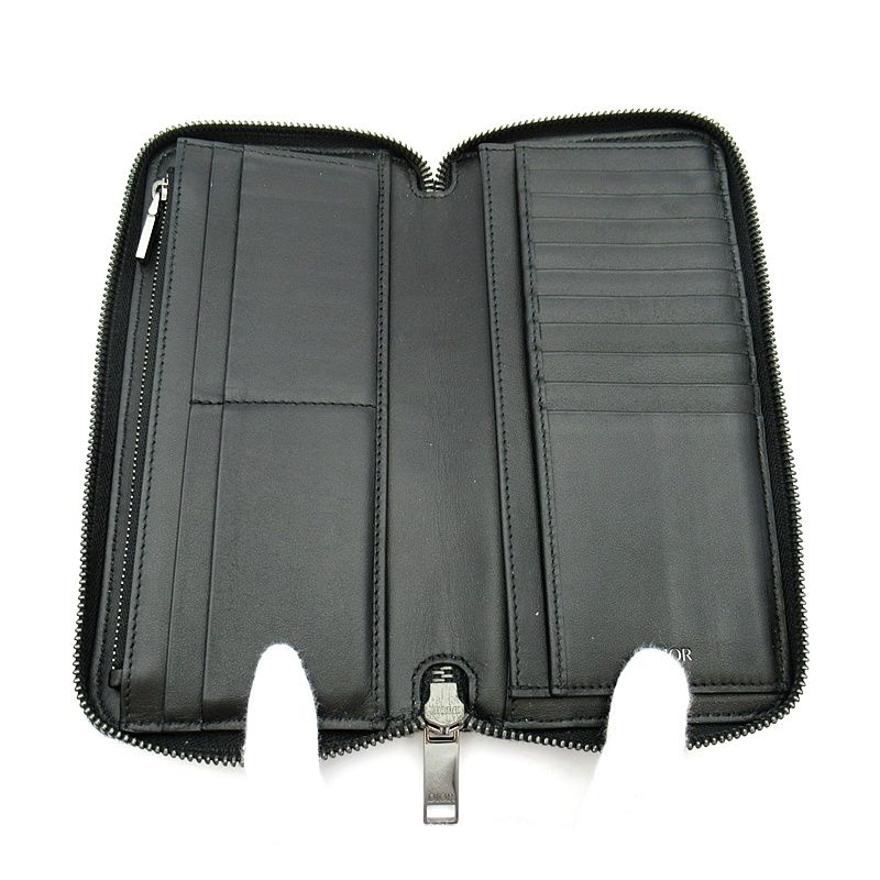 Dior Vertical Long Zip Wallet Oblique Jacquard Black — view 6