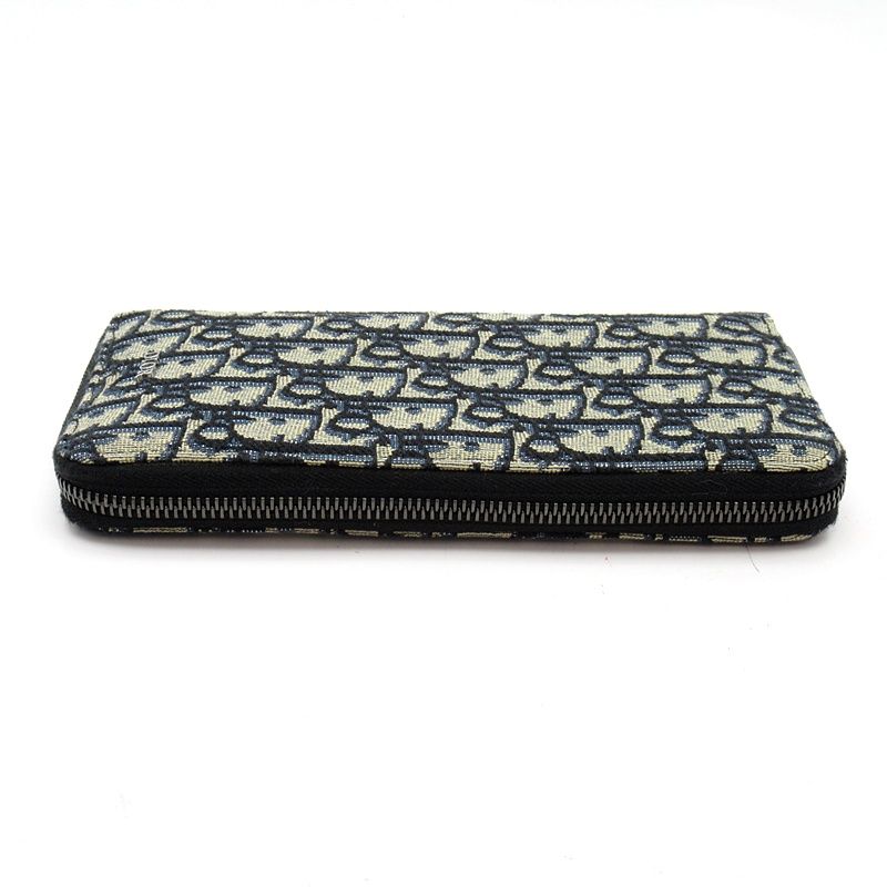 Dior Vertical Long Zip Wallet Oblique Jacquard Black — view 3
