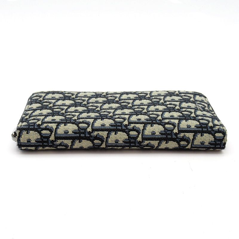 Dior Vertical Long Zip Wallet Oblique Jacquard Black — view 4