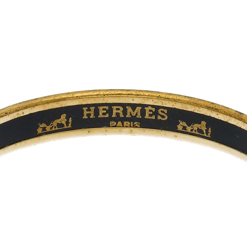 Hermes Enamel Bangle PM Brass Bracelet — view 3
