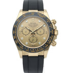 Rolex Cosmograph Daytona Watch Diamond Box Card 18k Yellow Gold Rubber Strap — view 2