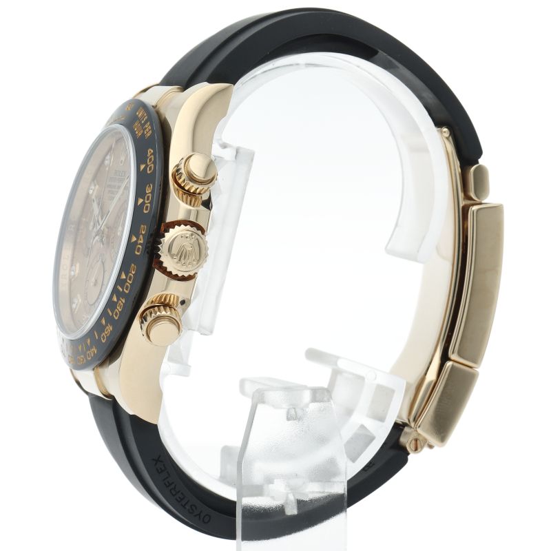Rolex Cosmograph Daytona Watch Diamond Box Card 18k Yellow Gold Rubber Strap — view 3