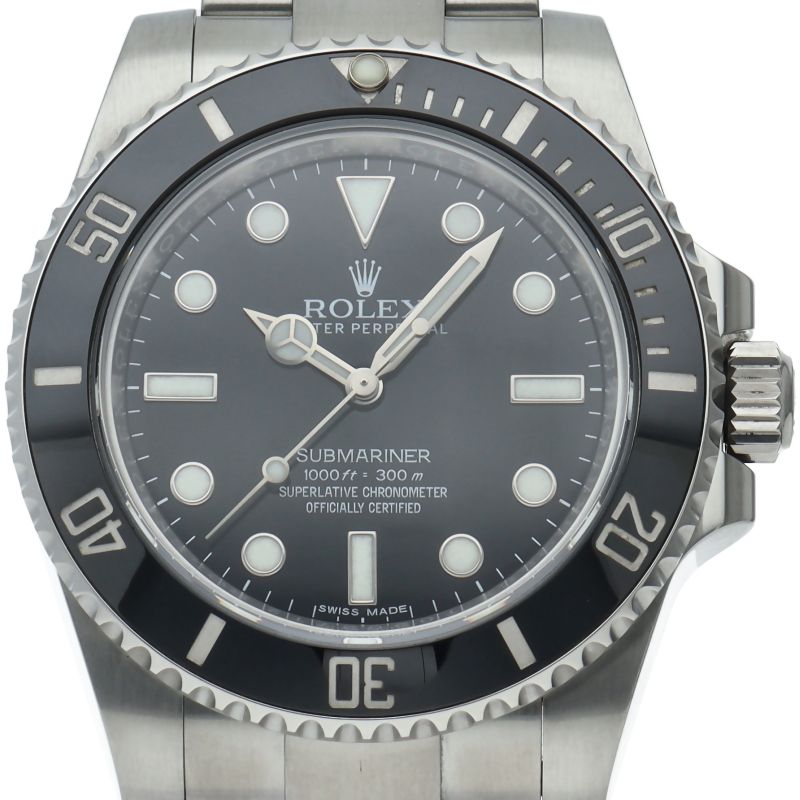 Rolex Submariner Watch Polished Buckle Box Card Stainless Steel Black