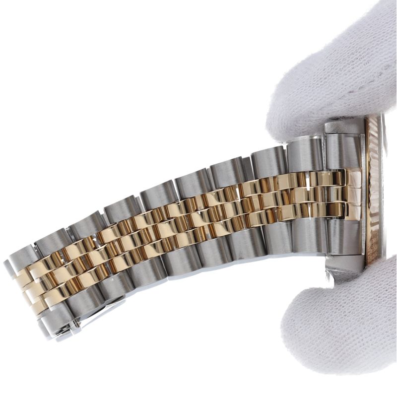 Rolex Datejust Watch Mosaic Dial 18k Yellow Gold Stainless Steel Champagne — view 6