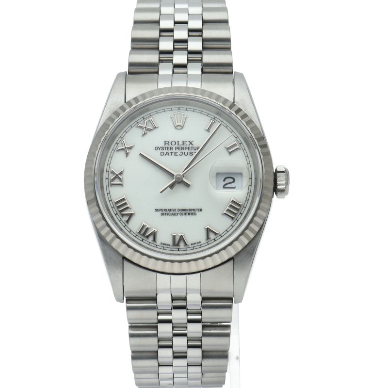 Rolex Datejust Watch White Chien Tan Dial Box Card 18k White Gold & Stainless — view 2