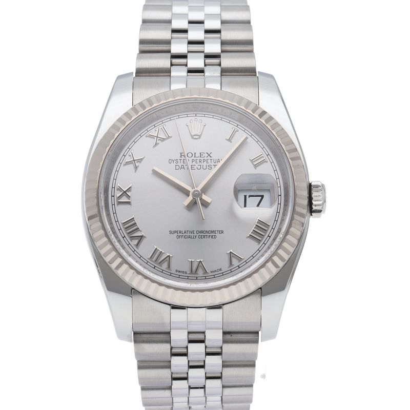 Rolex Datejust 36 Watch Jubilee 18k White Gold & Stainless Steel Silver Polished — view 2