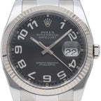 Rolex Datejust 36 Watch Oyster Star Concentric Dial 18k White Gold & Stainless