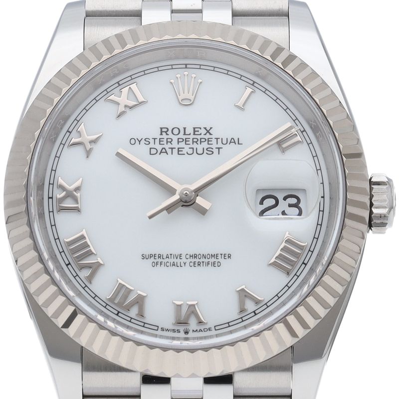 Rolex Datejust 36 Watch Jubilee Box Card 18k White Gold & Stainless Steel