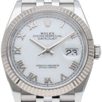 Rolex Datejust 36 Watch Jubilee Box Card 18k White Gold & Stainless Steel