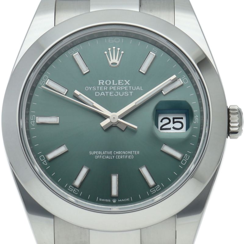 Rolex Datejust 41 Watch Oy Star Mint Green Box SS