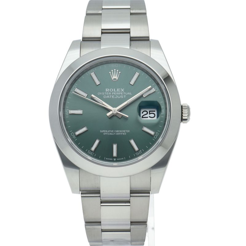 Rolex Datejust 41 Watch Oy Star Mint Green Box SS — view 2
