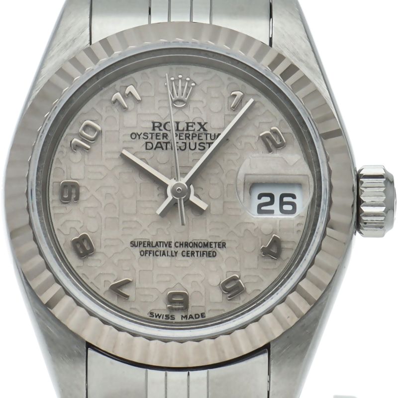 Rolex Datejust Watch Computer Dial Box and Card 18k White Gold and Stainless