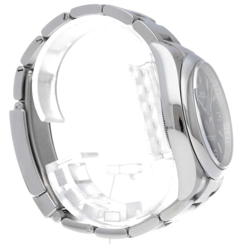 Rolex Oyster Perpetual 36 Watch with Card Stainless Steel Black Pink Polished — view 4