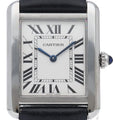 Cartier Tank Solo SM Watch SS Leather White Polished