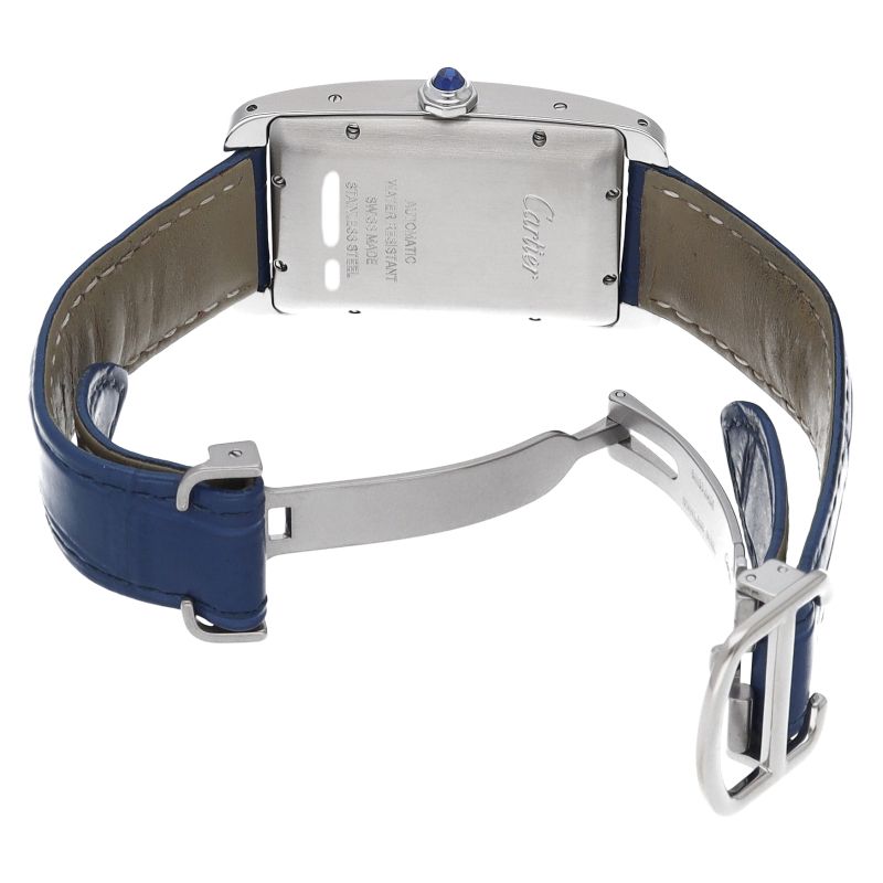 Cartier Tank American LM Watch Automatic Stainless Steel Leather Strap Silver — view 5